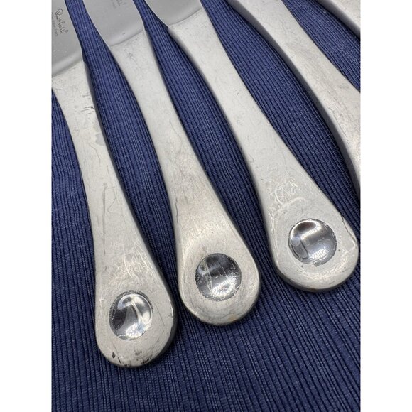 Robert Welch PENDULUM Dinner Knife Dot Stainless Satin 9.25 inch Lot of 6 - Picture 2 of 6